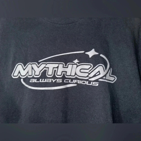 Mythical Always Curious Black T-Shirt - Good Mythical Morning GMM Size XL 2023 - Picture 2 of 6